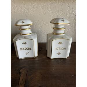 Vintage Irice Decorative Vanity Empty Cologne Bottle Jar